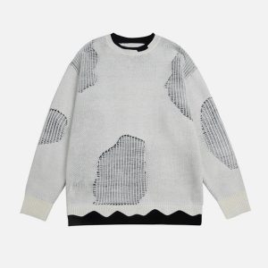 Concert Outfit Fake Two Breakage Design Sweater