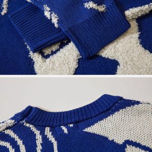 Concert Outfit Fake-Two Flocking Patchwork Sweater