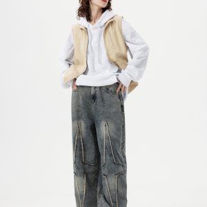 Concert Outfit Fringe Star Loose Jeans