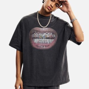 Concert Outfit Full Diamond Tooth Pattern T-Shirt