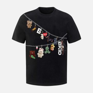 Concert Outfit Fun Cartoon Print T-Shirt