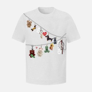 Concert Outfit Fun Cartoon Print T-Shirt