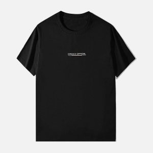 Concert Outfit Functional Reflective Strip Print Cotton Tee