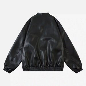 Concert Outfit Gothic Alphabet Patch Racing Collar Jacket