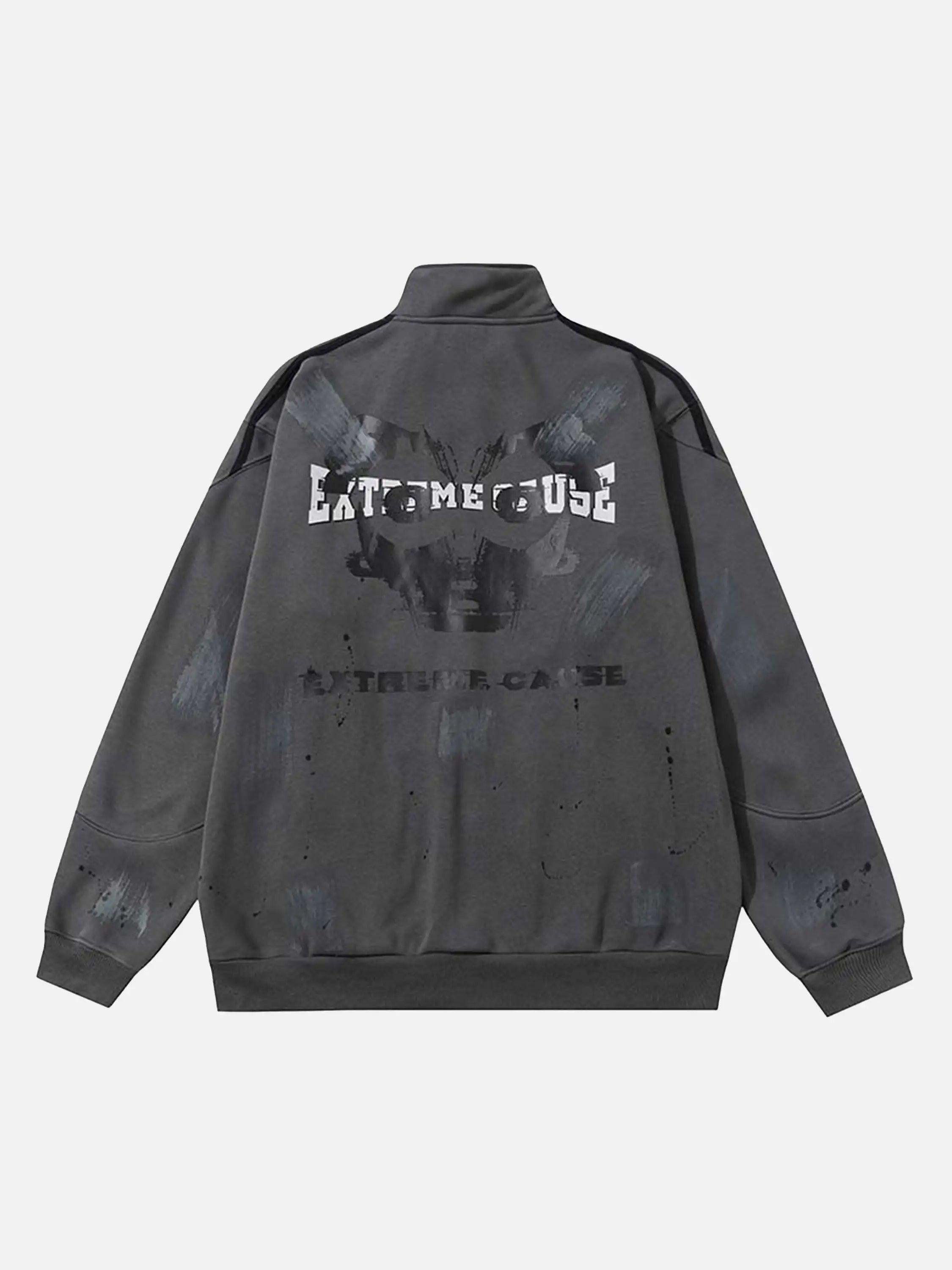 Concert Outfit Graffiti Dot Pattern Print Jacket