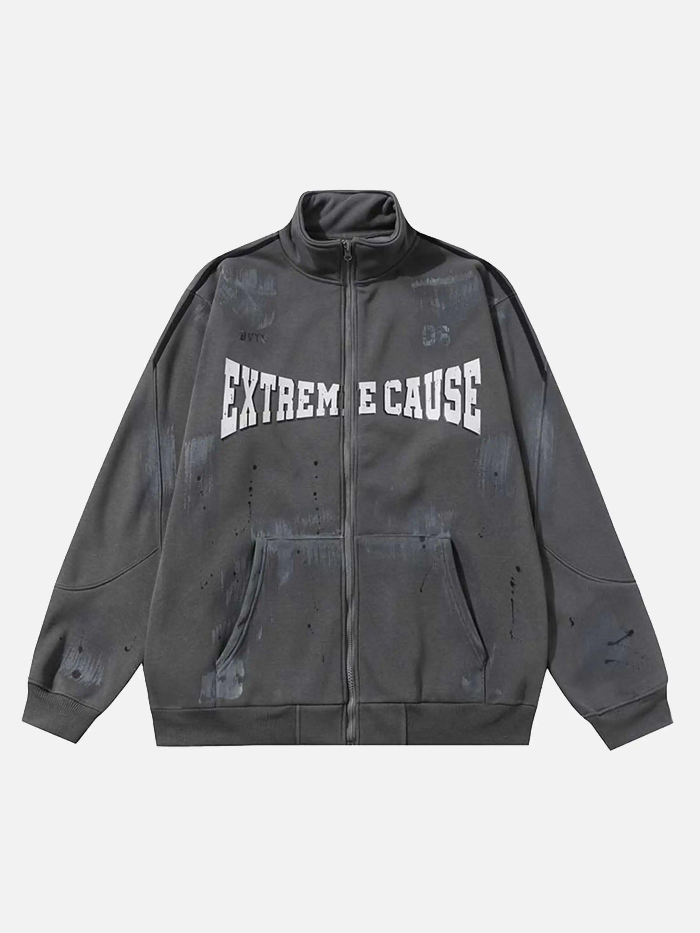 Concert Outfit Graffiti Dot Pattern Print Jacket