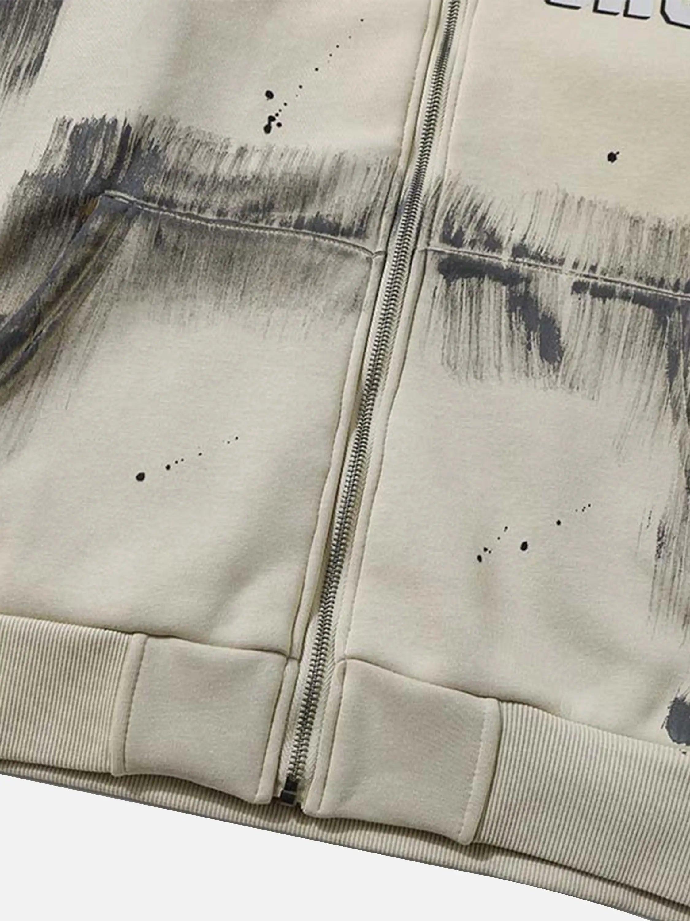 Concert Outfit Graffiti Dot Pattern Print Jacket