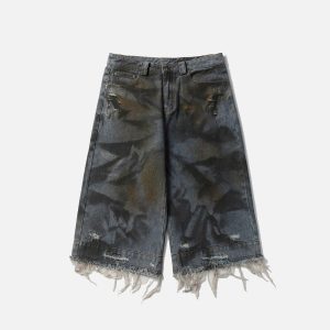 Concert Outfit Graffiti Fringe Jorts