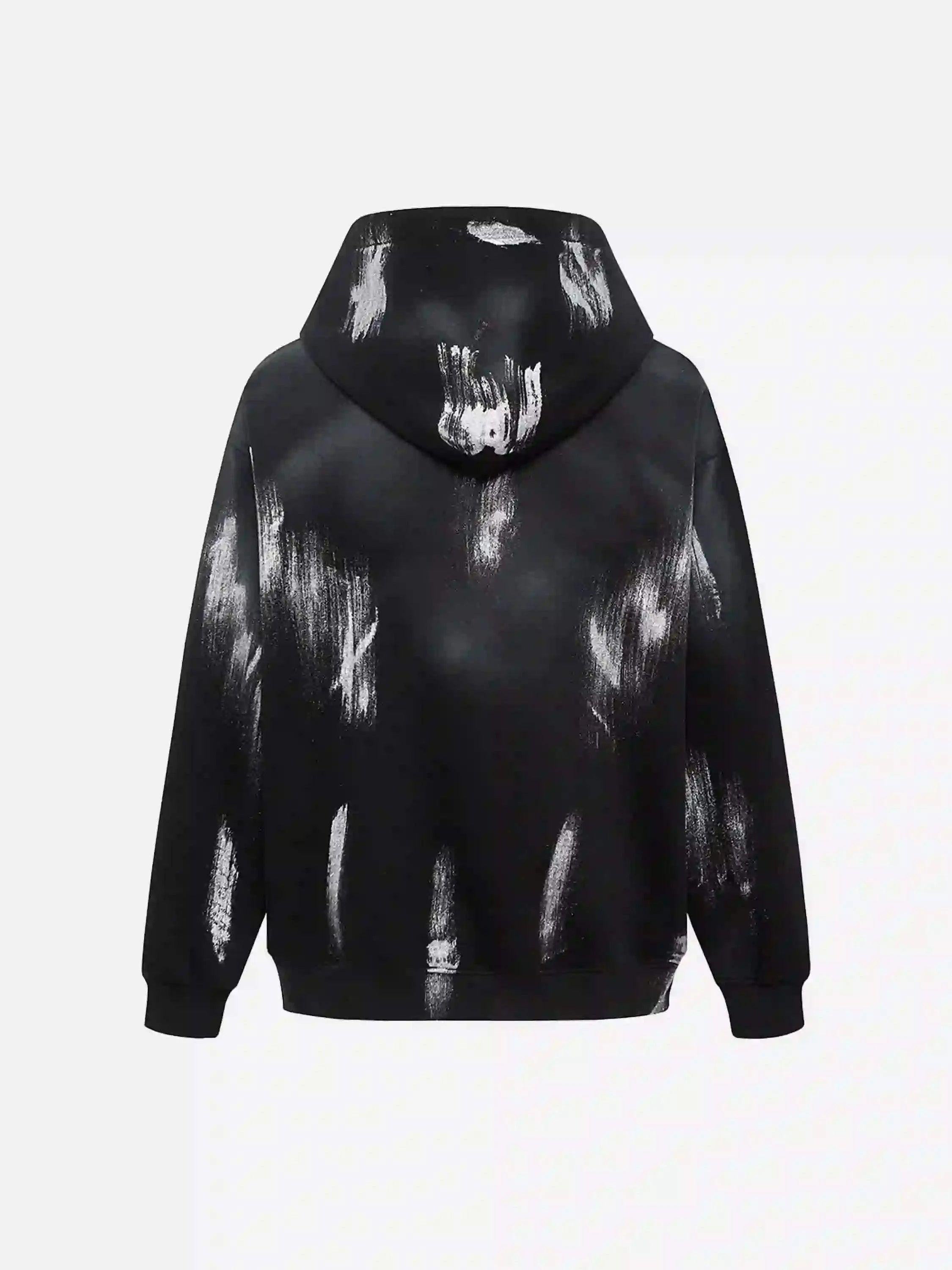 Concert Outfit High Street Hip Hop Spider Web Print Hoodie