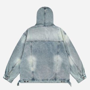 Concert Outfit High Street Washed Denim Hoodie