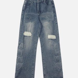 Concert Outfit High Street Washed Ripped Jeans