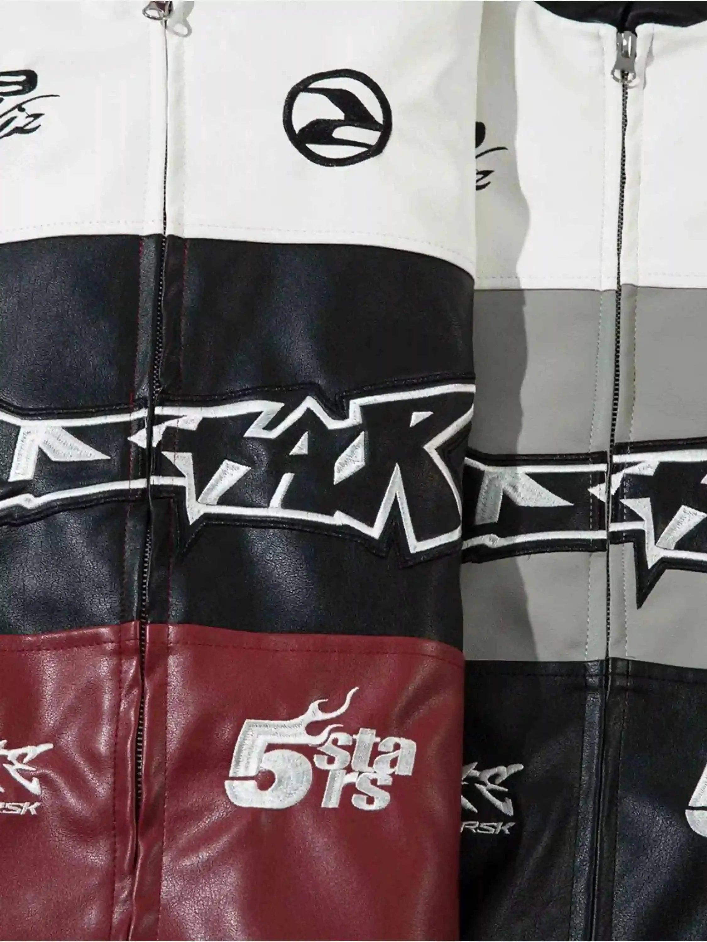 Concert Outfit Hip-Hop Street Style Stitching Pu Motorcycle Jacket