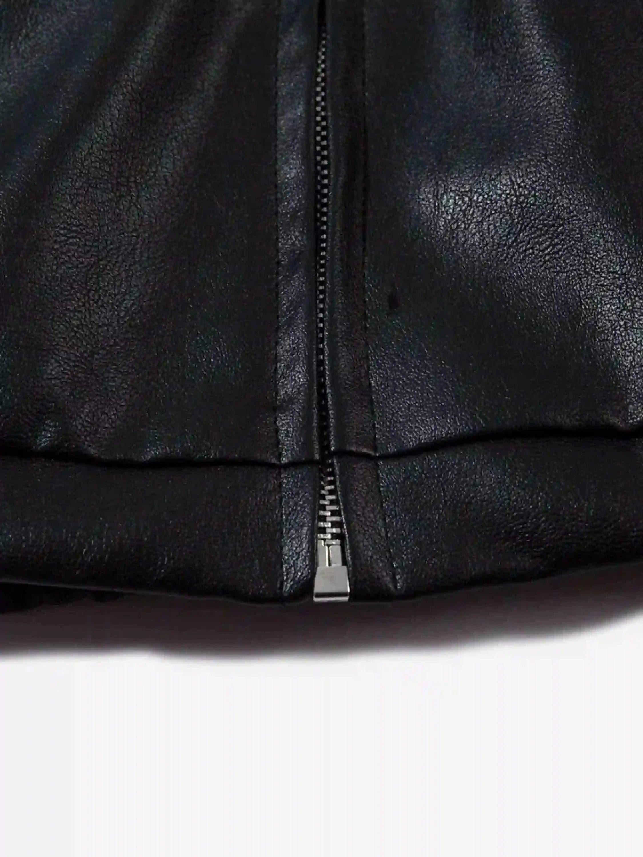 Concert Outfit Hip-Hop Street Style Stitching Pu Motorcycle Jacket