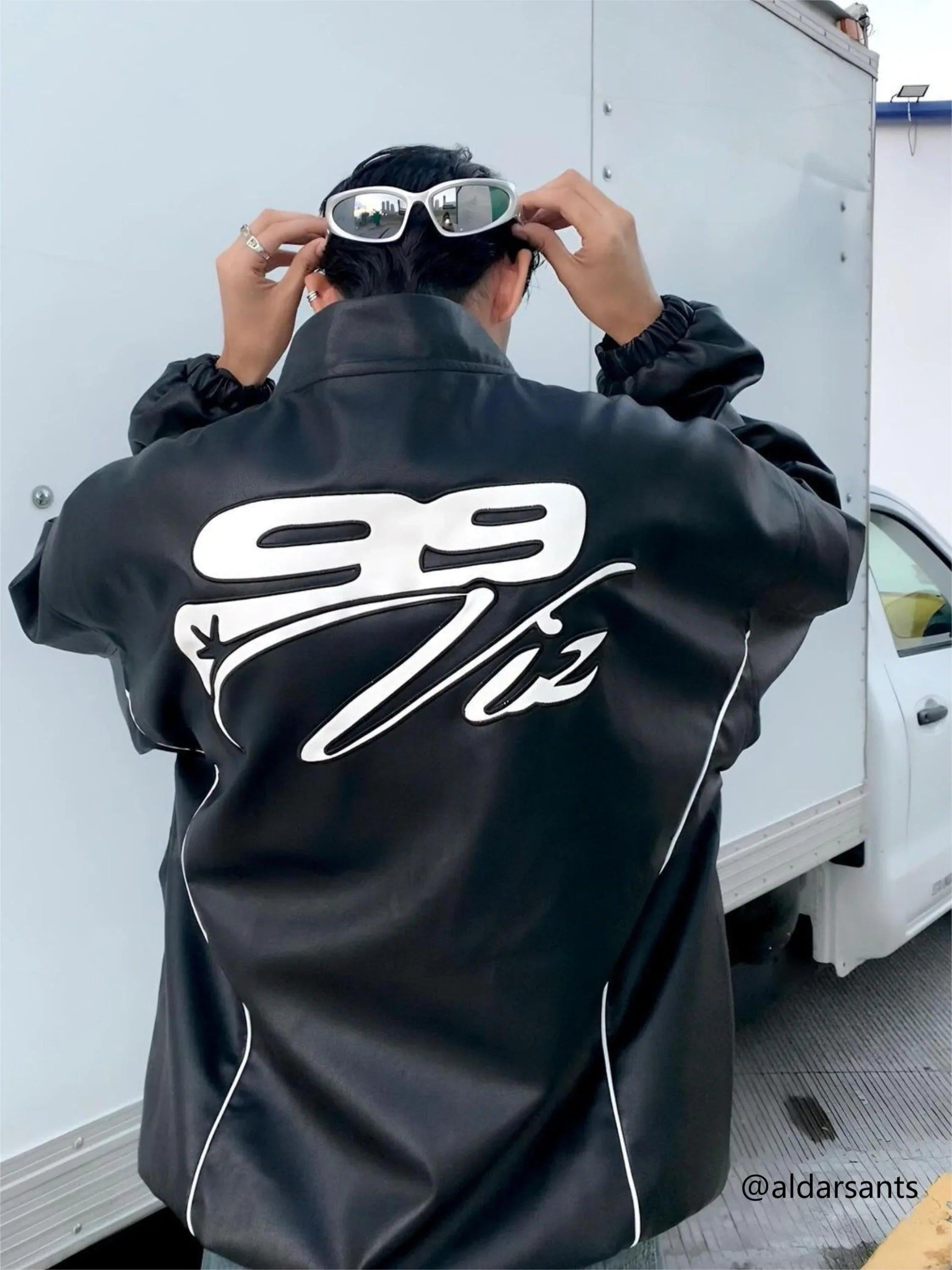 Concert Outfit Hip-Hop Street Style Stitching Pu Motorcycle Jacket