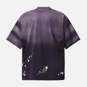 Concert Outfit Ink Splash Letter Print T-Shirt