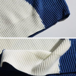 Concert Outfit Irregular Contrast Sweater