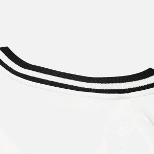 Concert Outfit Jersey Contrast Color Stitching Long Sleeve T-Shirt