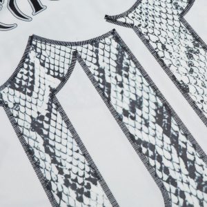Concert Outfit Jersey Style Snake Print T-Shirt