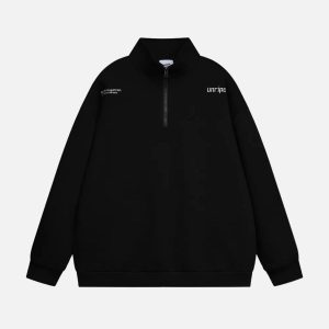 Concert Outfit Letter Back Printed Stand Collar Sweatshirt