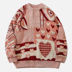 Concert Outfit Love Weaving Knit Sweater