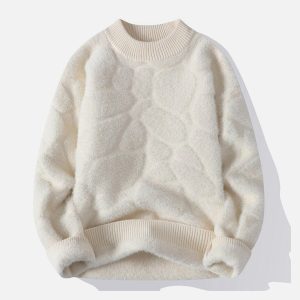 Concert Outfit Mink Fleece Solid Warm Sweater