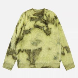 Concert Outfit Mohair Tie-Dye Design Sweater