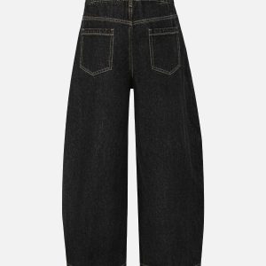 Concert Outfit Patchwork Plaid Pleated Baggy Barrel Jeans