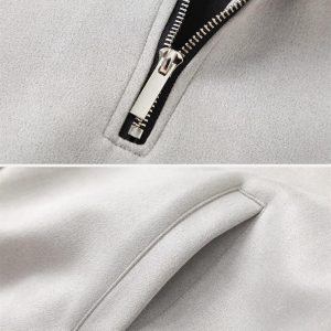 Concert Outfit Patchwork Stand Collar Sweatshirt