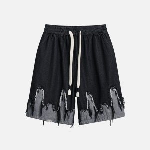 Concert Outfit Patchwork Tassel Fringe Jorts
