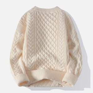 Concert Outfit Personality Twist Knit Sweater
