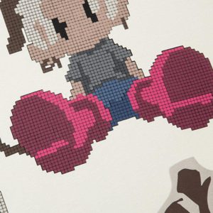 Concert Outfit Pixel Art Cartoon Graphic T-Shirt