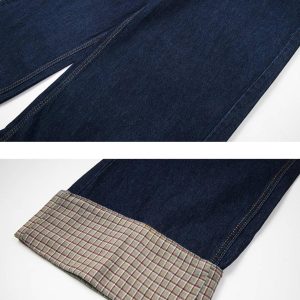 Concert Outfit Plaid Panel Jeans