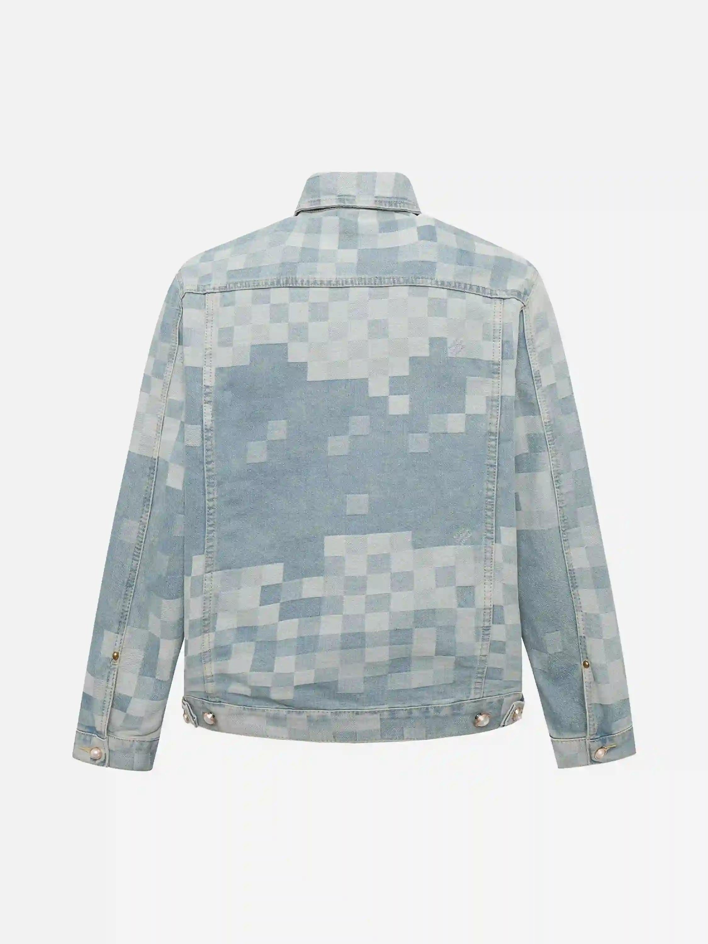 Concert Outfit Plaid Pearl Button Denim Jacket