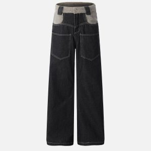 Concert Outfit Plush Patchwork Jeans
