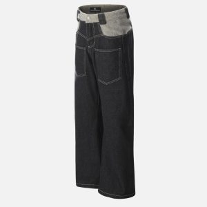 Concert Outfit Plush Patchwork Jeans