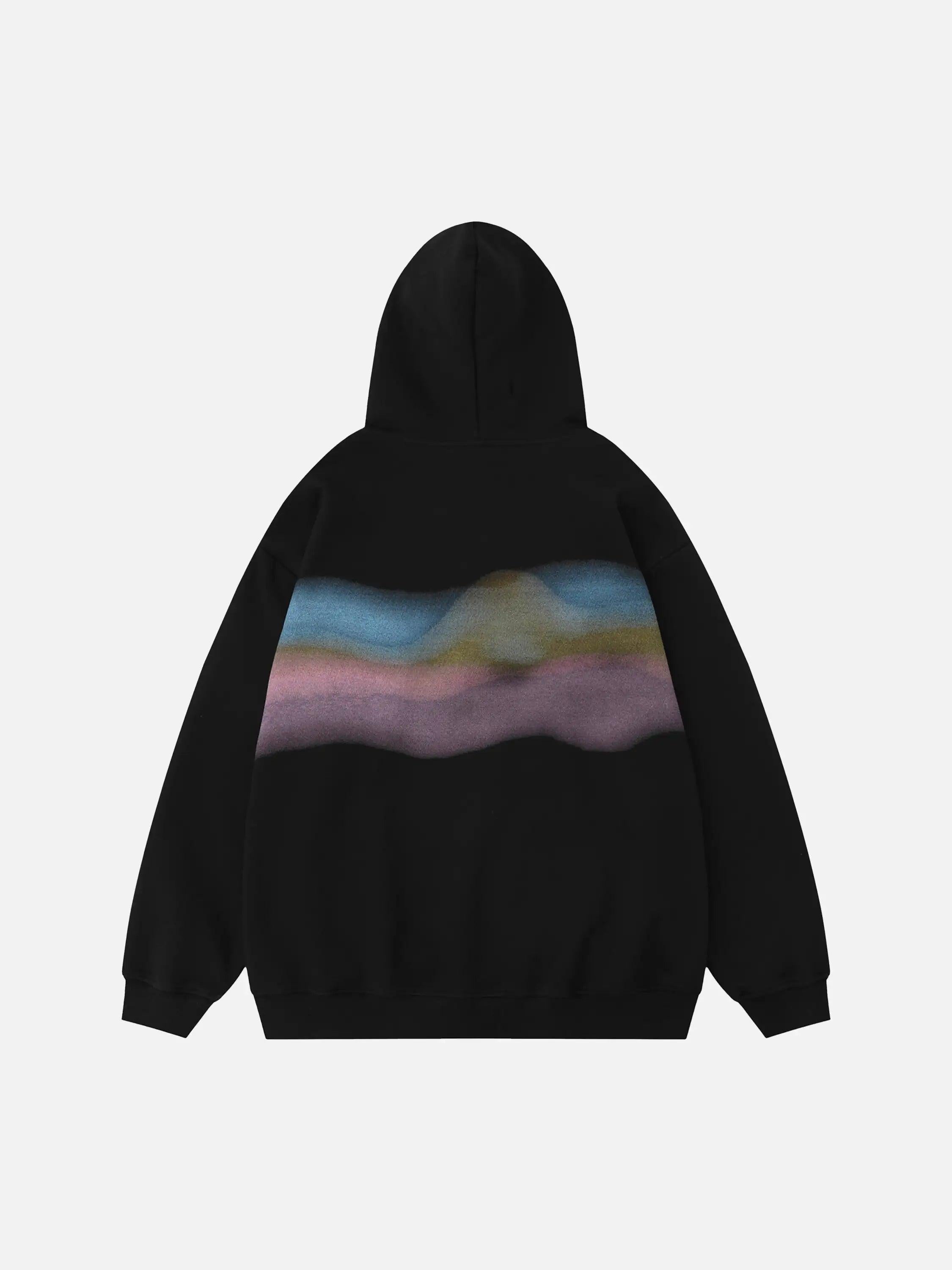 Concert Outfit Rainbow Musical Notes Embroidered Hoodie