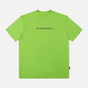 Concert Outfit Ring Shaped Gothic Letter Print Tee
