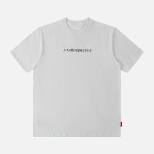 Concert Outfit Ring Shaped Gothic Letter Print Tee