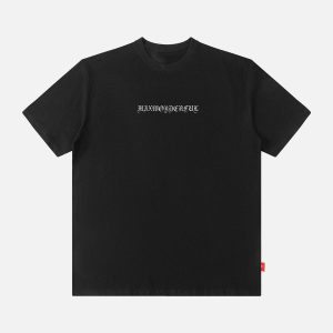 Concert Outfit Ring Shaped Gothic Letter Print Tee