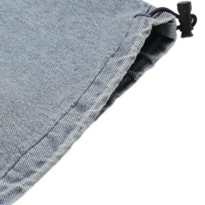 Concert Outfit Side-Scarf Pleated Baggy Jeans