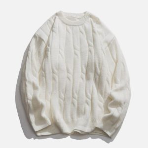 Concert Outfit Solid Color Woven Sweater