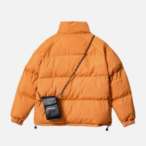 Concert Outfit Solid Detachable Satchel Winter Coat