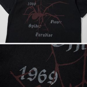 Concert Outfit Spider Print Washed Tee