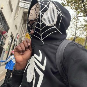 Concert Outfit Spider Web Embroidery Eye Viewable Hoodie