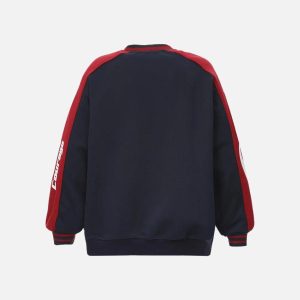 Concert Outfit Spliced Letter Print V-Neck Sweatshirt