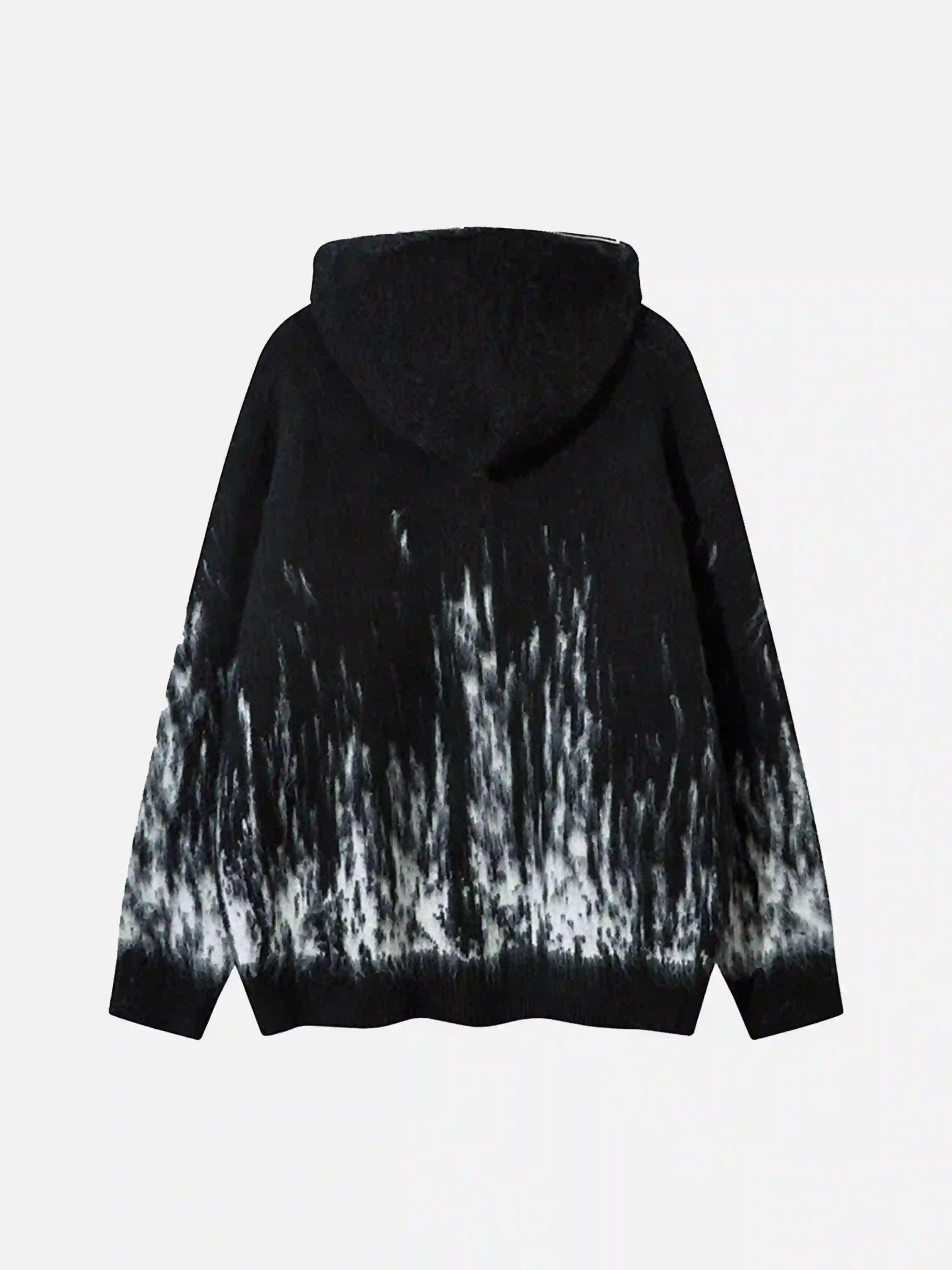 Concert Outfit Star Graffiti Knitted Zip-Up Hoodie