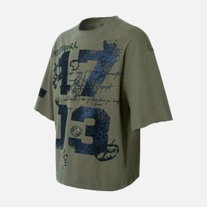 Concert Outfit Street Devil Tire Graffiti T-Shirt