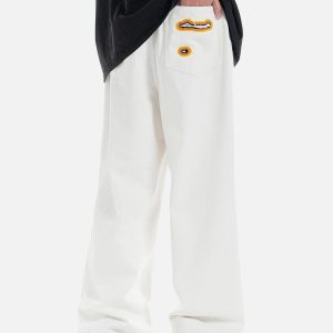 Concert Outfit Street Flame Towel Embroidered Jeans