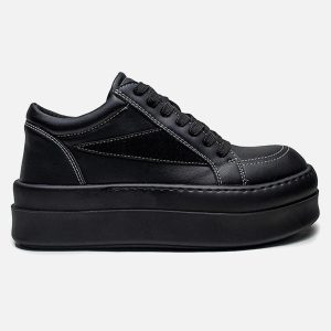 Concert Outfit Street PU Leather Sneakers