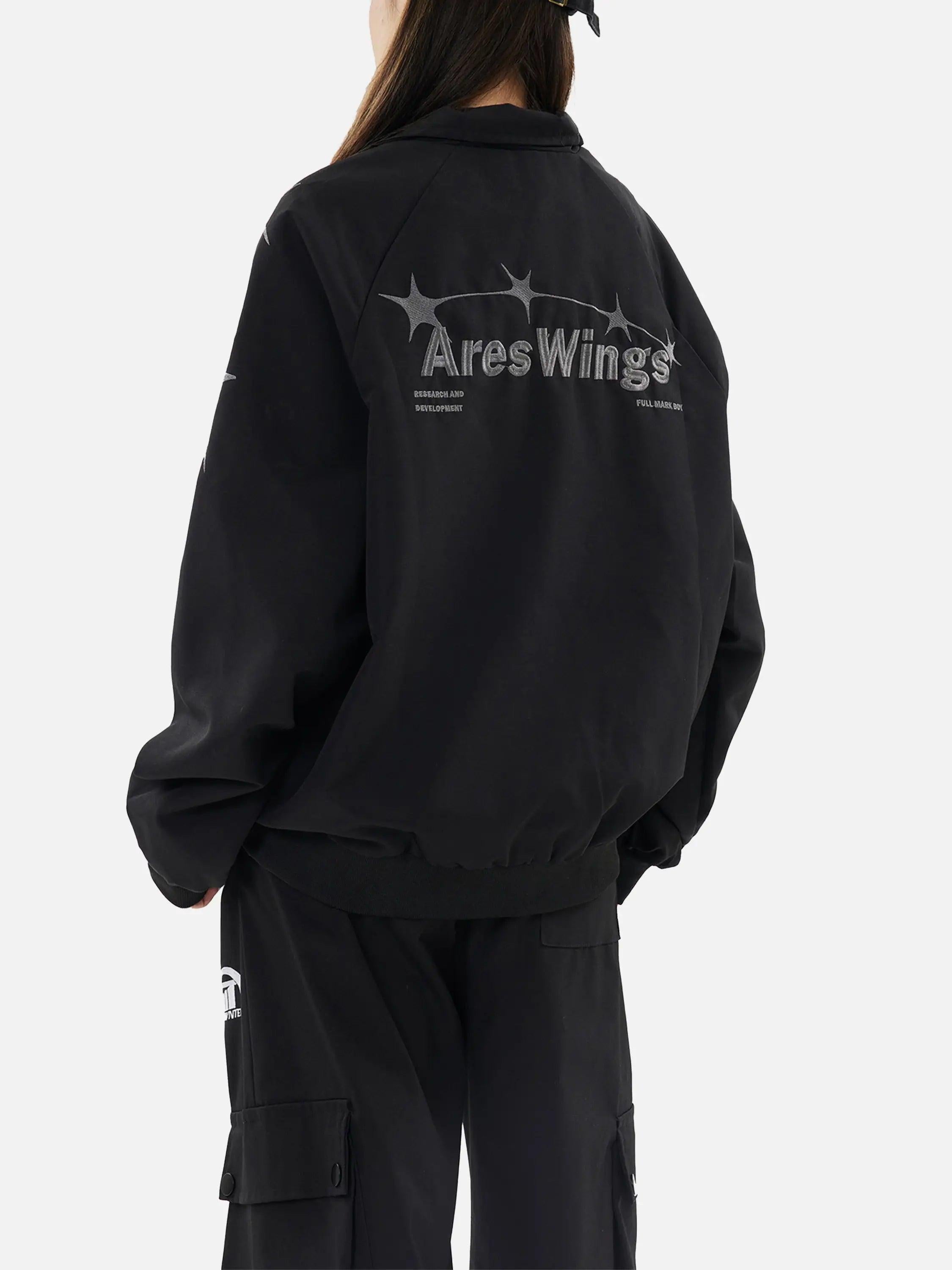 Concert Outfit Street Stars Embroidered Zip-Up Jacket